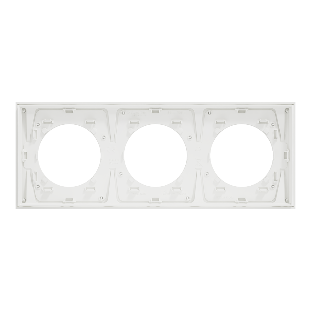 Odace M. plaque 3 postes titane blanc